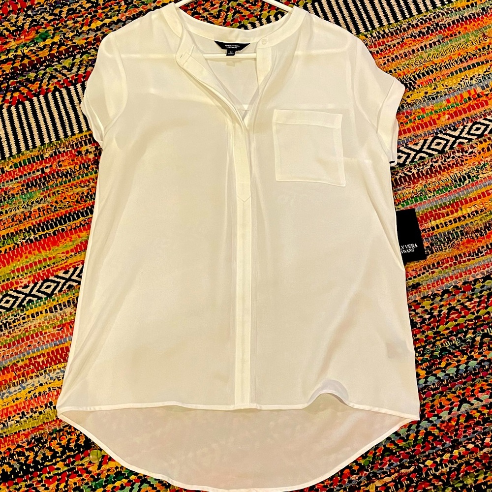 Vera Wang White Sheer shirt